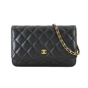 CHANEL Black Caviar Leather Wallet
